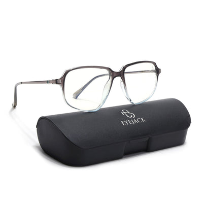 Eyejack Domino Black & Clear Square Eyeglasses for Men & Women (TR1004FCL1670-C13)