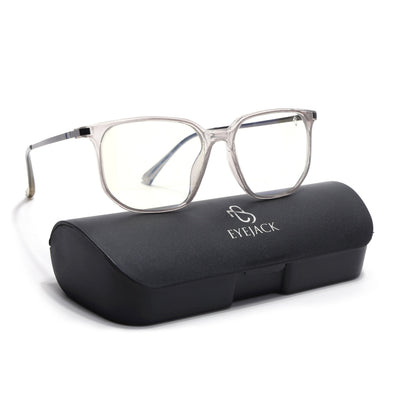 Eyejack Domino Transparent Square Eyeglasses for Men & Women (TR1005FCL1674-C3)