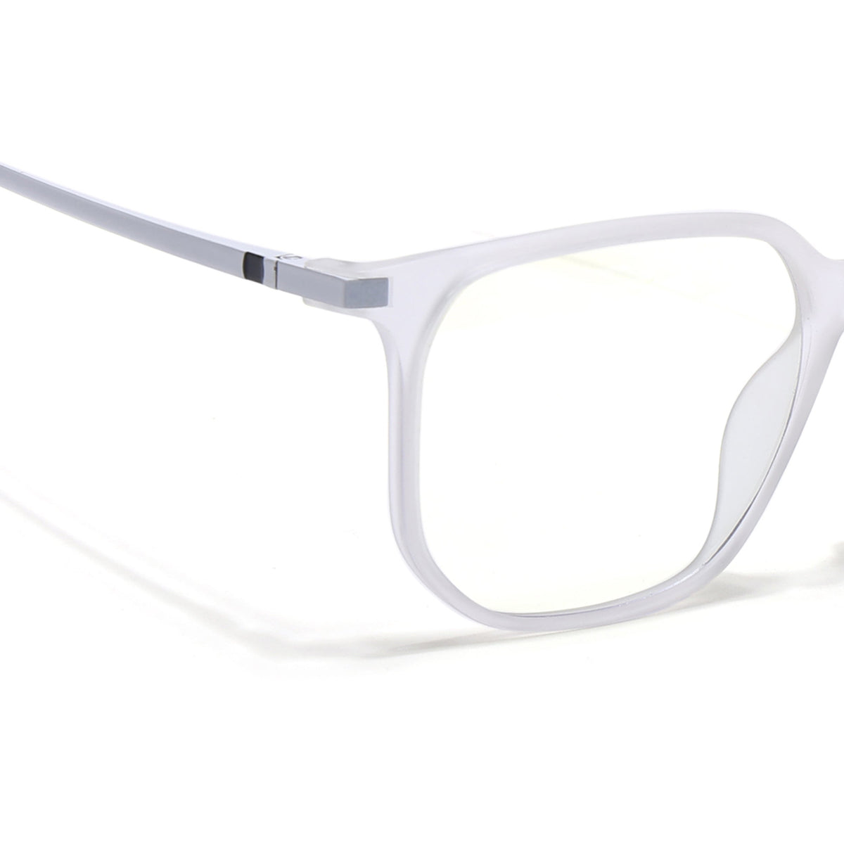 Eyejack Domino Matt Transparent Square Eyeglasses for Men & Women (TR1005FCL1675-C4)