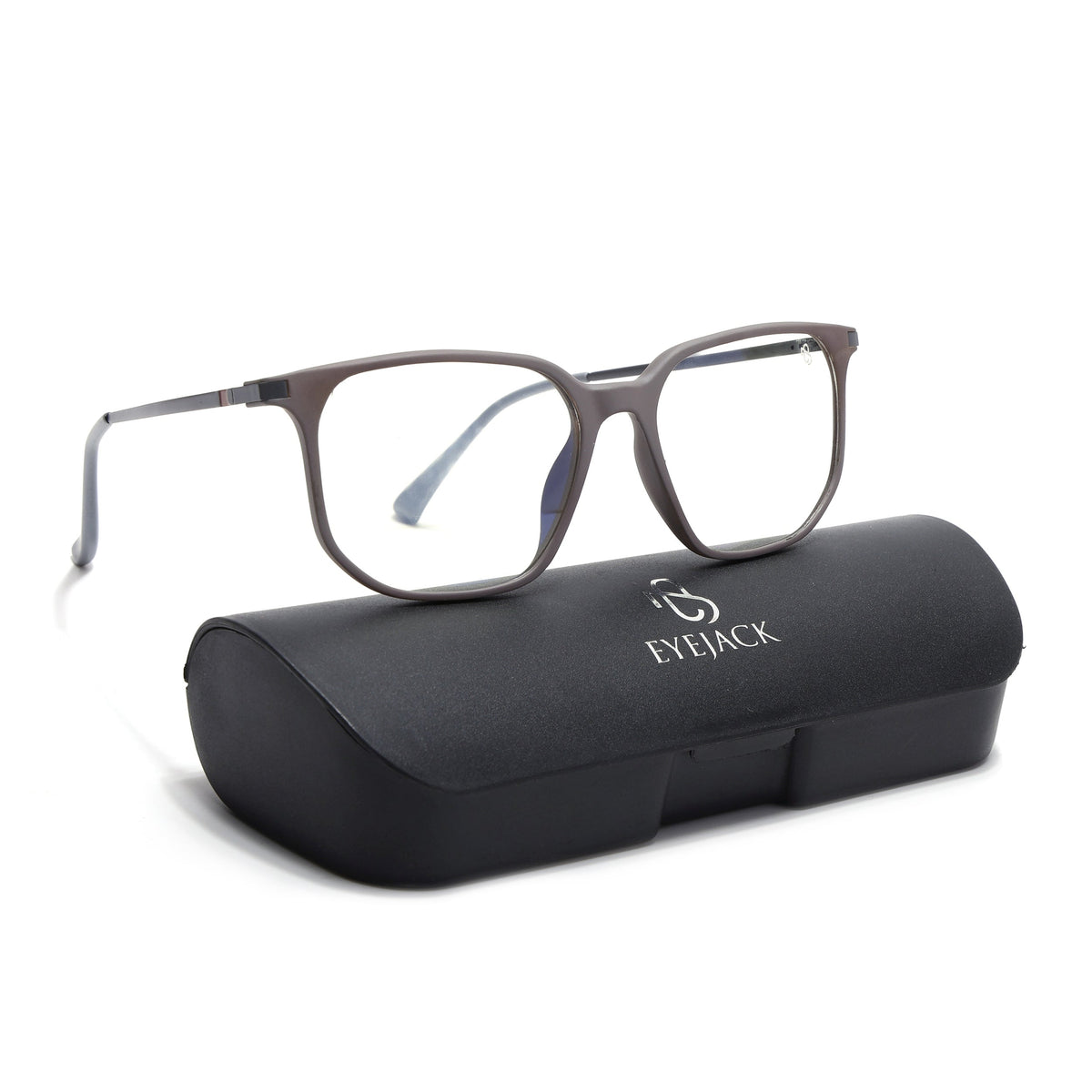 Eyejack Domino Grey Square Eyeglasses for Men & Women (TR1005FCL1676-C5)