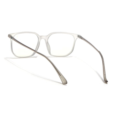 Eyejack Domino Matt Grey Square Eyeglasses for Men & Women (TR1005FCL1677-C6)
