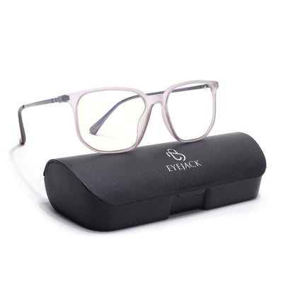 Eyejack Domino Purple Square Eyeglasses for Men & Women (TR1005FCL1679-C8)