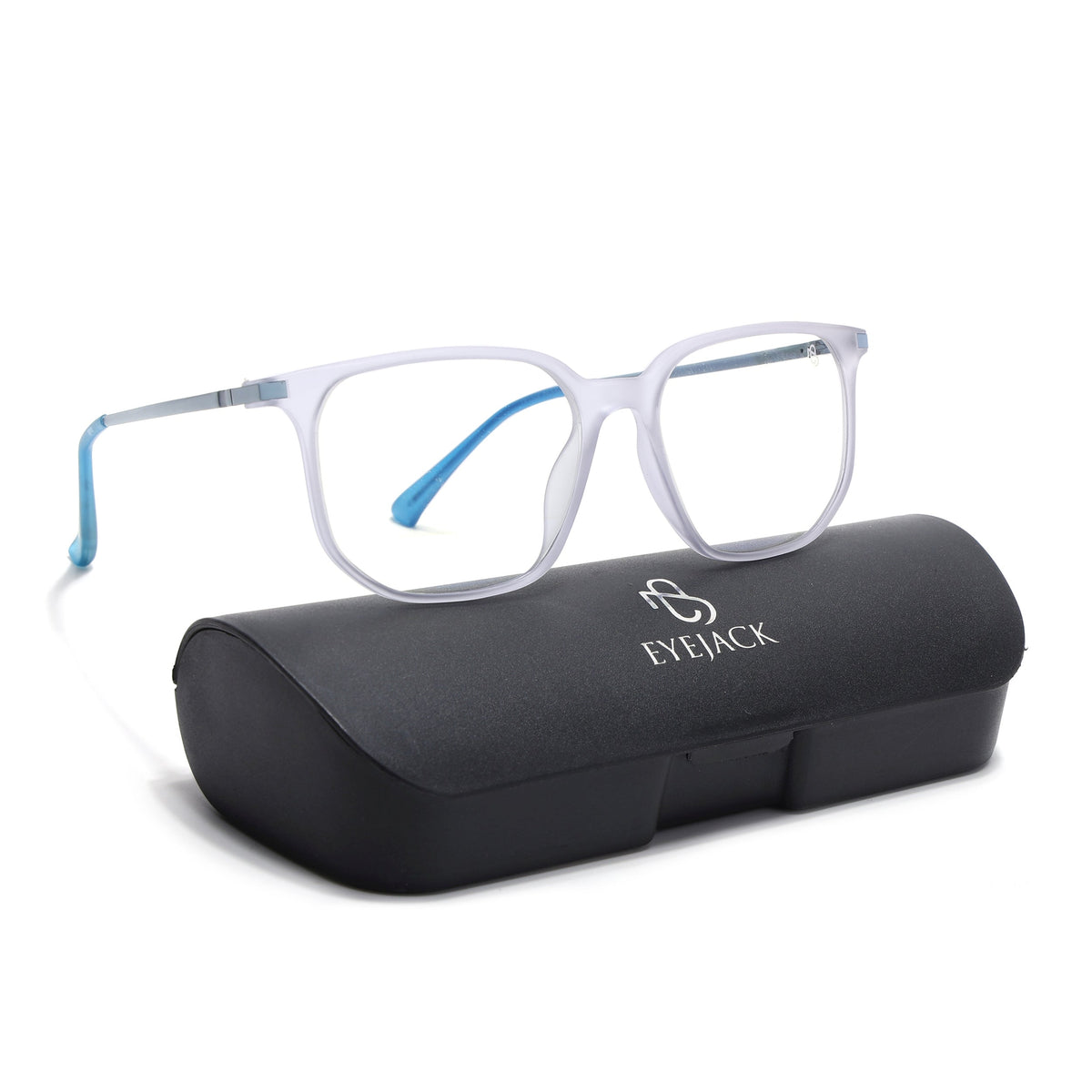 Eyejack Domino Light Purple Square Eyeglasses for Men & Women (TR1005FCL1680-C9)