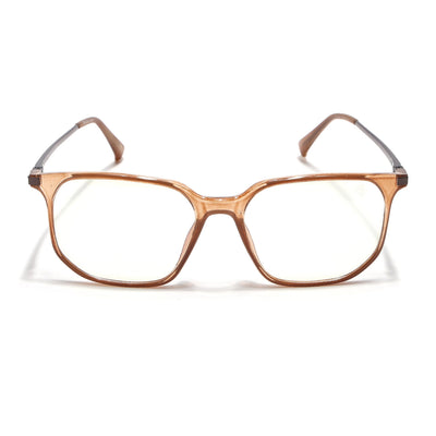 Eyejack Domino Shine Brown Square Eyeglasses for Men & Women (TR1005FCL1681-C10)