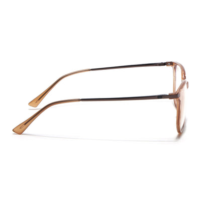 Eyejack Domino Shine Brown Square Eyeglasses for Men & Women (TR1005FCL1681-C10)