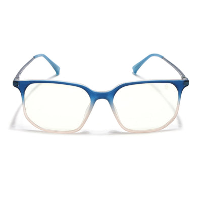 Eyejack Domino Blue & Brown Square Eyeglasses for Men & Women (TR1005FCL1685-C14)