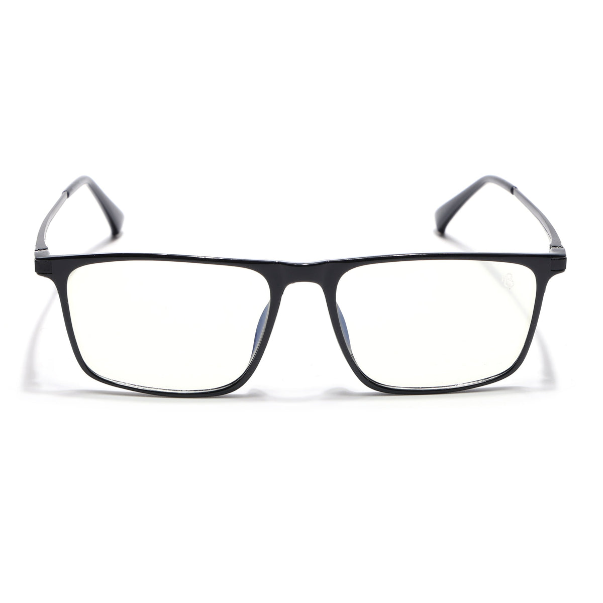 Eyejack Domino Shine Black Rectangle Eyeglasses for Men & Women (TR1006FCL1686-C1)