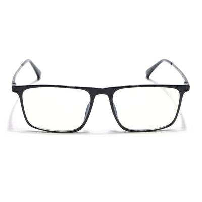 Eyejack Domino Shine Black Rectangle Eyeglasses for Men & Women (TR1006FCL1686-C1)