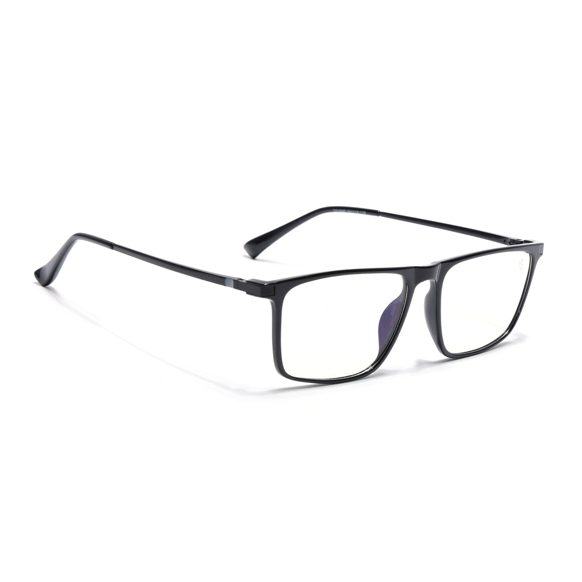Eyejack Domino Shine Black Rectangle Eyeglasses for Men & Women (TR1006FCL1686-C1)
