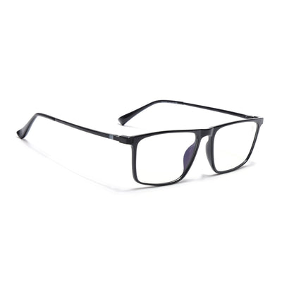 Eyejack Domino Shine Black Rectangle Eyeglasses for Men & Women (TR1006FCL1686-C1)