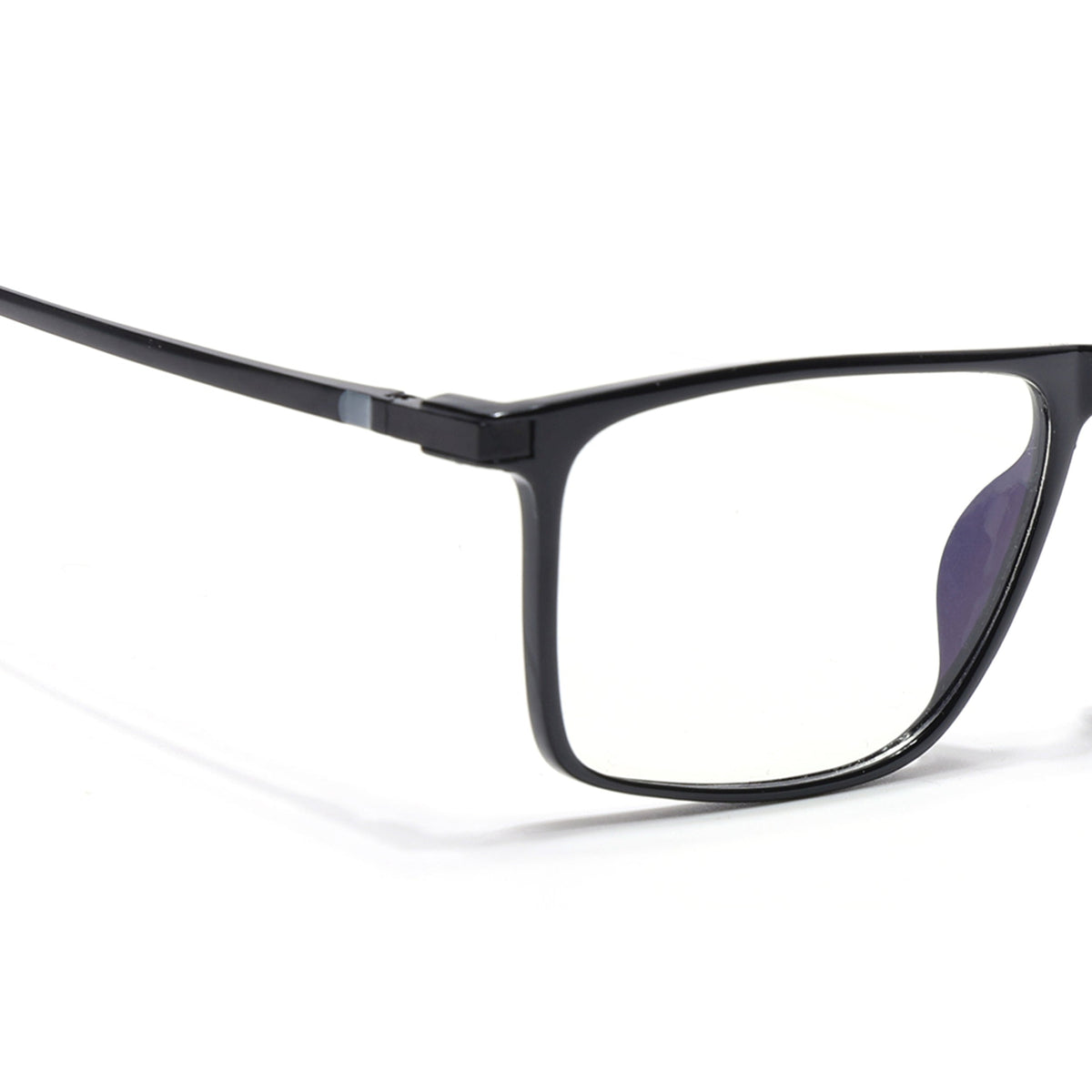 Eyejack Domino Shine Black Rectangle Eyeglasses for Men & Women (TR1006FCL1686-C1)