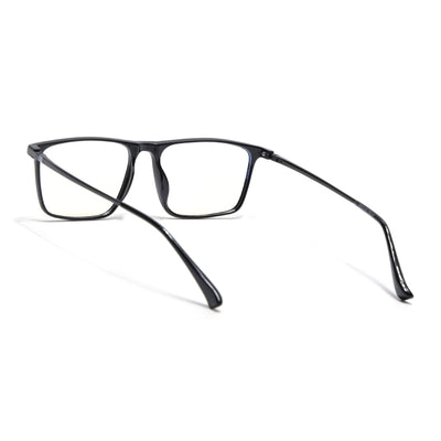 Eyejack Domino Shine Black Rectangle Eyeglasses for Men & Women (TR1006FCL1686-C1)