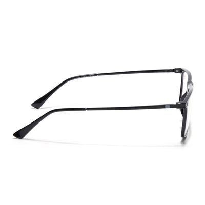 Eyejack Domino Shine Black Rectangle Eyeglasses for Men & Women (TR1006FCL1686-C1)