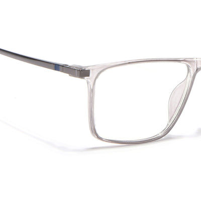 Eyejack Domino Transparent Rectangle Eyeglasses for Men & Women (TR1006FCL1688-C3)