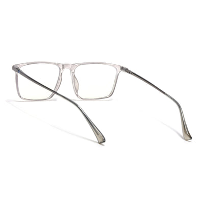 Eyejack Domino Transparent Rectangle Eyeglasses for Men & Women (TR1006FCL1688-C3)