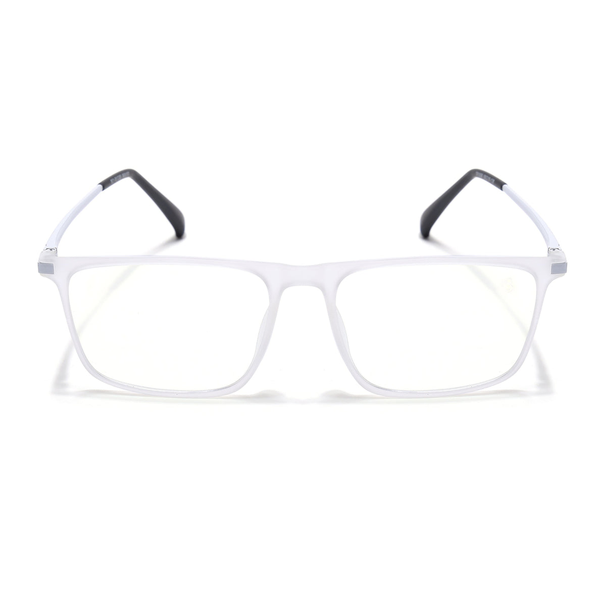 Eyejack Domino Matt Transparent Rectangle Eyeglasses for Men & Women (TR1006FCL1689-C4)