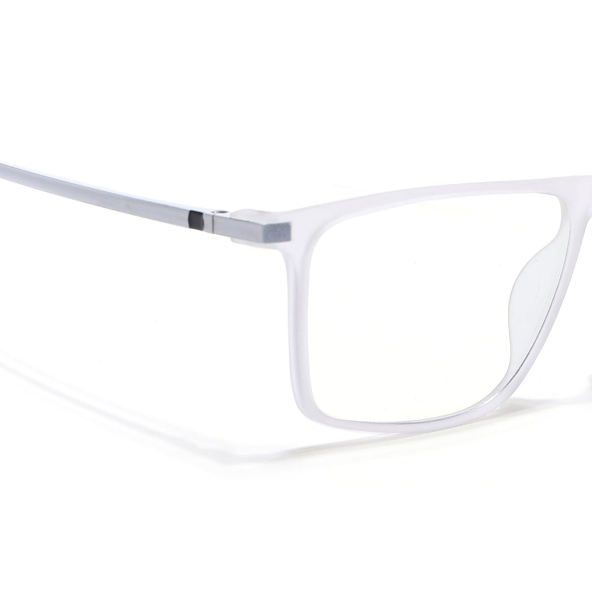 Eyejack Domino Matt Transparent Rectangle Eyeglasses for Men & Women (TR1006FCL1689-C4)