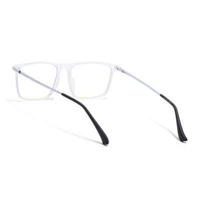 Eyejack Domino Matt Transparent Rectangle Eyeglasses for Men & Women (TR1006FCL1689-C4)