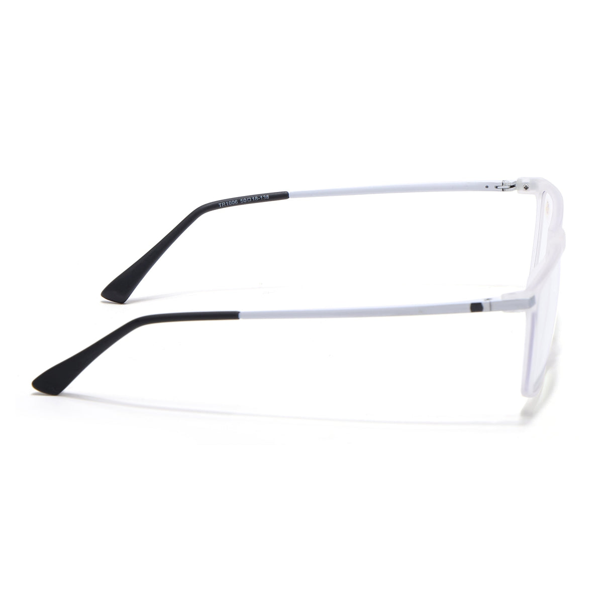Eyejack Domino Matt Transparent Rectangle Eyeglasses for Men & Women (TR1006FCL1689-C4)