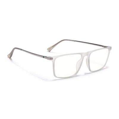 Eyejack Domino Matt Grey Rectangle Eyeglasses for Men & Women (TR1006FCL1691-C6)