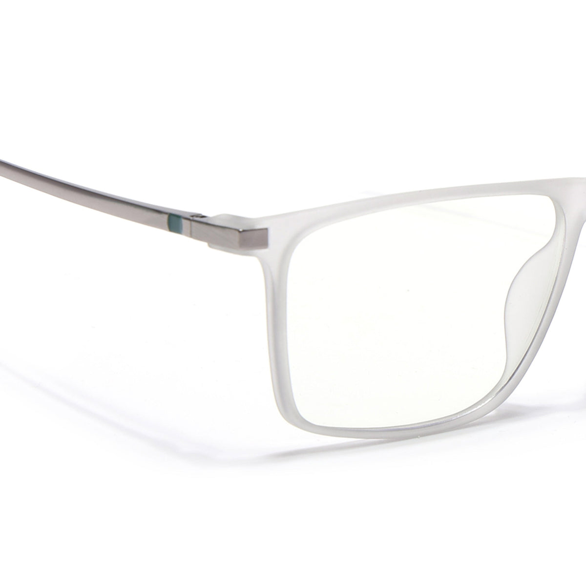 Eyejack Domino Matt Grey Rectangle Eyeglasses for Men & Women (TR1006FCL1691-C6)