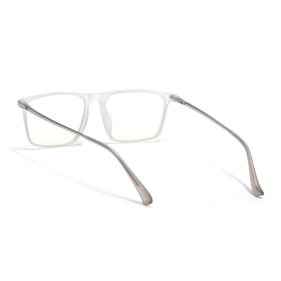Eyejack Domino Matt Grey Rectangle Eyeglasses for Men & Women (TR1006FCL1691-C6)