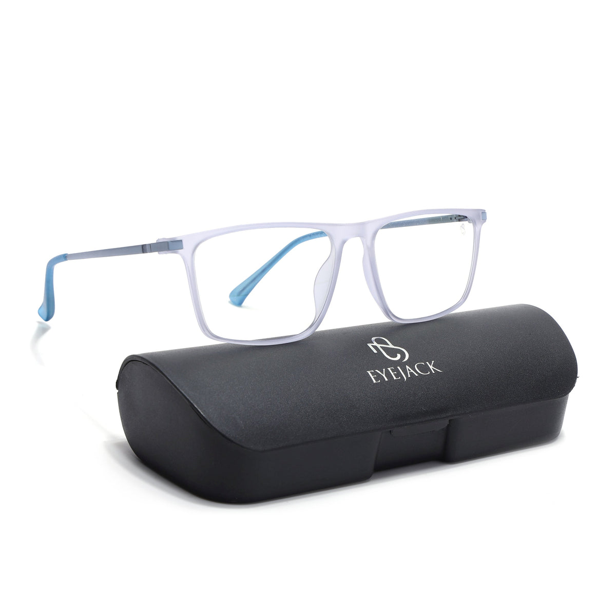 Eyejack Domino Light Purple Rectangle Eyeglasses for Men & Women (TR1006FCL1694-C9)