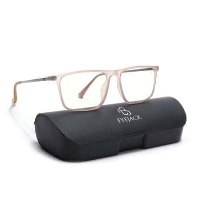 Eyejack Domino Matt Brown Rectangle Eyeglasses for Men & Women (TR1006FCL1696-C11)