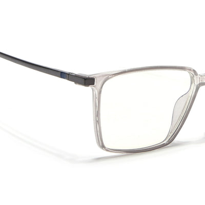 Eyejack Domino Transparent Square Eyeglasses for Men & Women (TR1007FCL1702-C3)