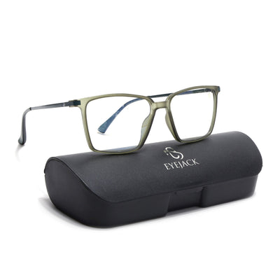 Eyejack Domino Olive Square Eyeglasses for Men & Women (TR1007FCL1706-C7)