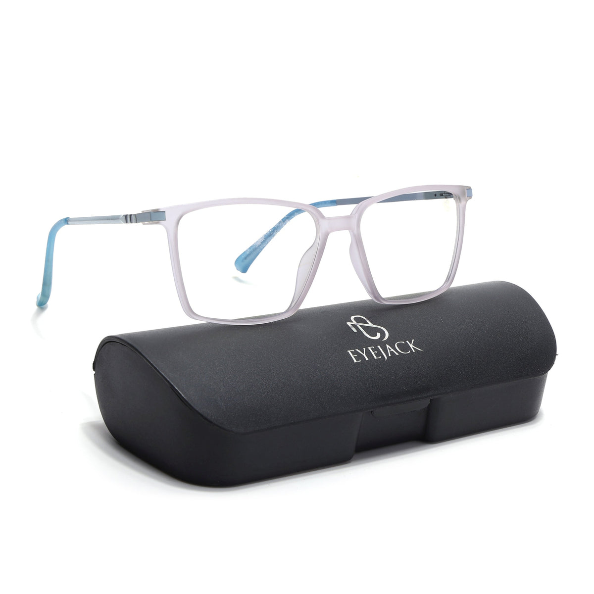 Eyejack Domino Light Purple Square Eyeglasses for Men & Women (TR1007FCL1708-C9)