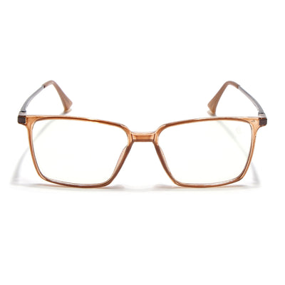 Eyejack Domino Shine Brown Square Eyeglasses for Men & Women (TR1007FCL1709-C10)