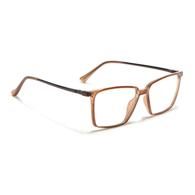 Eyejack Domino Shine Brown Square Eyeglasses for Men & Women (TR1007FCL1709-C10)