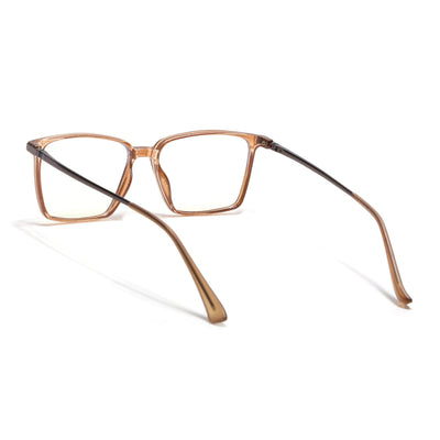 Eyejack Domino Shine Brown Square Eyeglasses for Men & Women (TR1007FCL1709-C10)