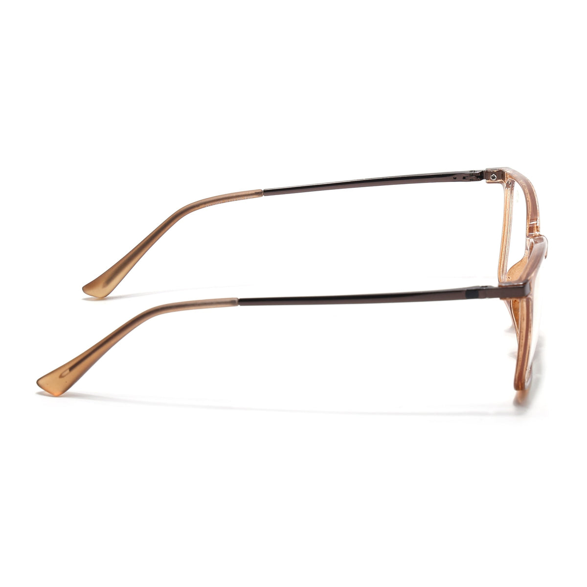 Eyejack Domino Shine Brown Square Eyeglasses for Men & Women (TR1007FCL1709-C10)