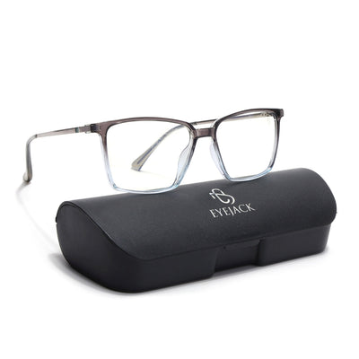 Eyejack Domino Black & Clear Square Eyeglasses for Men & Women (TR1007FCL1712-C13)