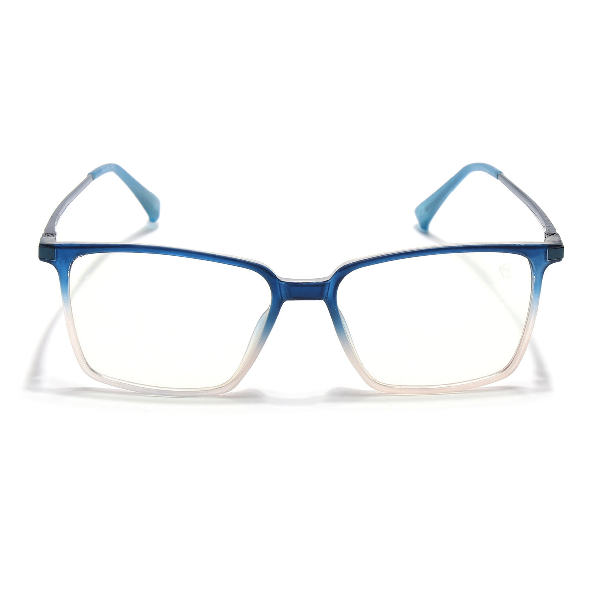 Eyejack Domino Blue & Brown Square Eyeglasses for Men & Women (TR1007FCL1713-C14)