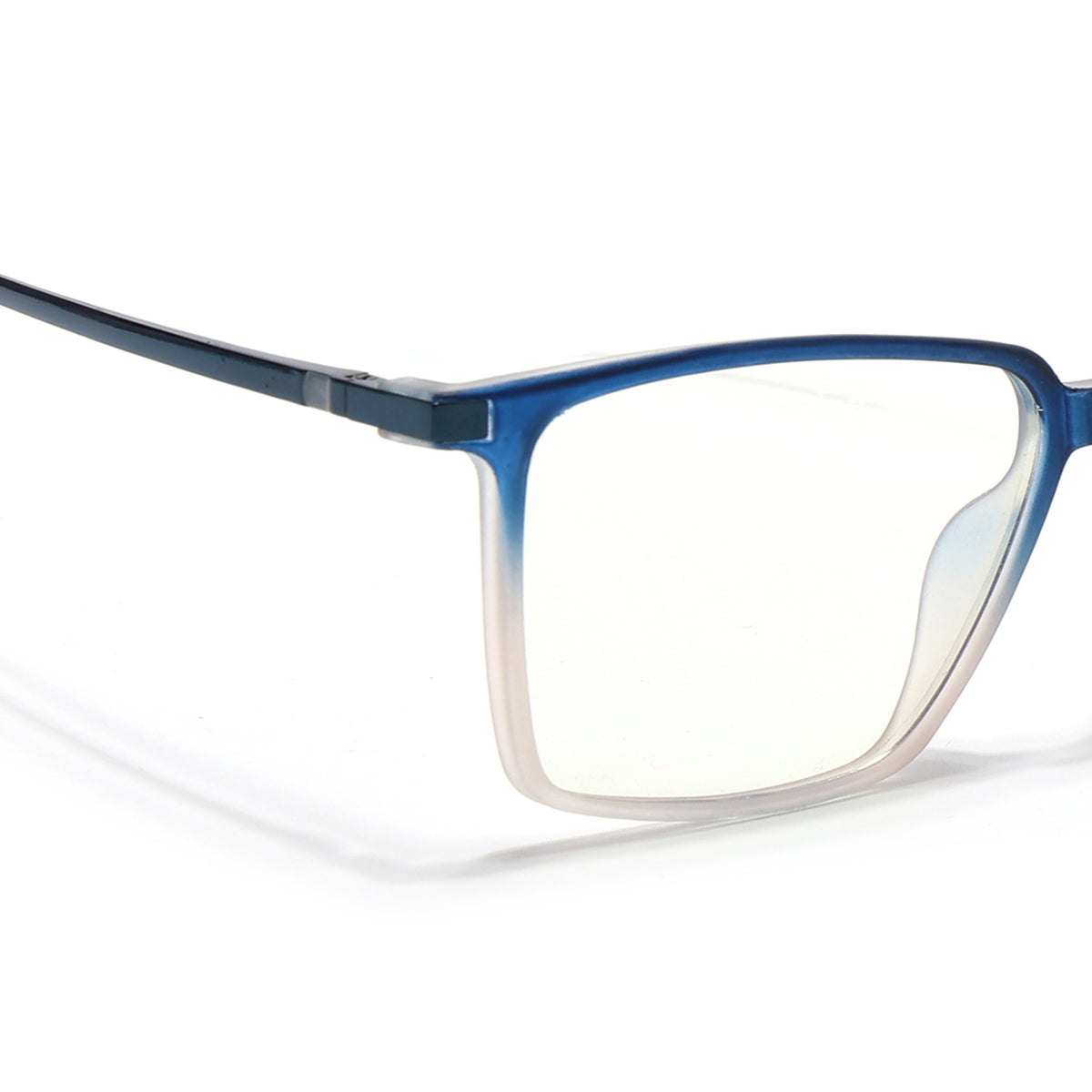 Eyejack Domino Blue & Brown Square Eyeglasses for Men & Women (TR1007FCL1713-C14)