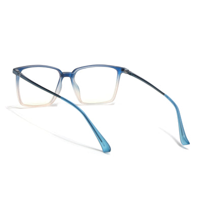 Eyejack Domino Blue & Brown Square Eyeglasses for Men & Women (TR1007FCL1713-C14)