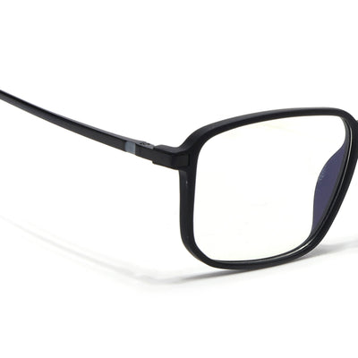 Eyejack Domino Matt Black Rectangle Eyeglasses for Men & Women (TR1008FCL1715-C2)
