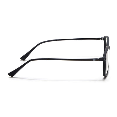 Eyejack Domino Matt Black Rectangle Eyeglasses for Men & Women (TR1008FCL1715-C2)