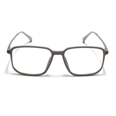Eyejack Domino Grey Rectangle Eyeglasses for Men & Women (TR1008FCL1718-C5)