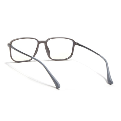 Eyejack Domino Grey Rectangle Eyeglasses for Men & Women (TR1008FCL1718-C5)