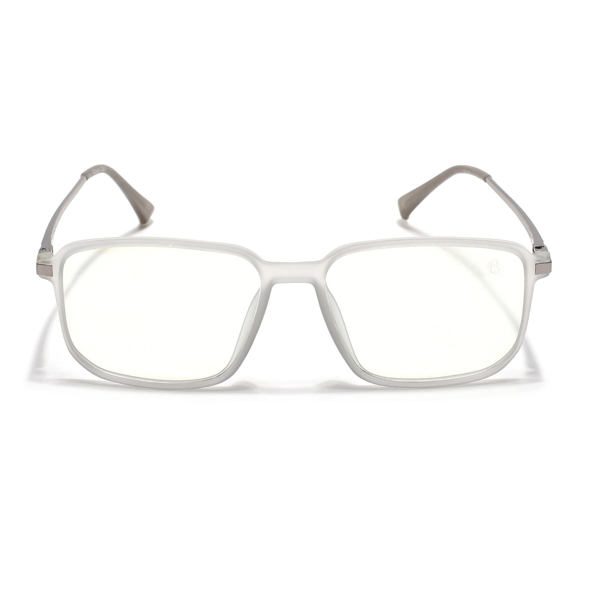 Eyejack Domino Matt Grey Rectangle Eyeglasses for Men & Women (TR1008FCL1719-C6)