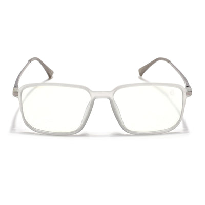 Eyejack Domino Matt Grey Rectangle Eyeglasses for Men & Women (TR1008FCL1719-C6)