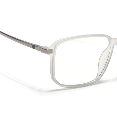 Eyejack Domino Matt Grey Rectangle Eyeglasses for Men & Women (TR1008FCL1719-C6)