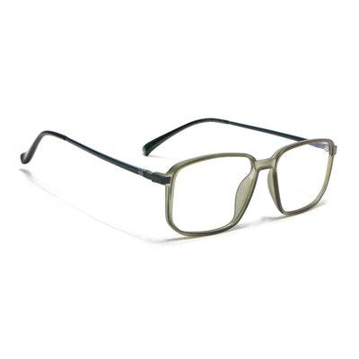 Eyejack Domino Olive Rectangle Eyeglasses for Men & Women (TR1008FCL1720-C7)