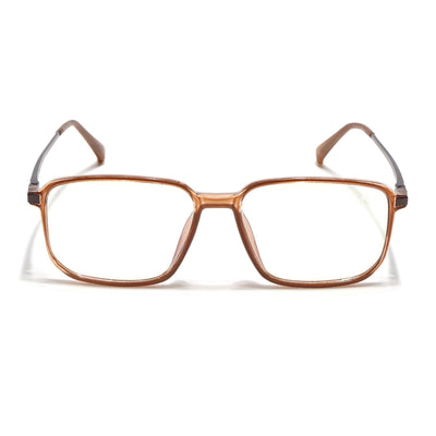Eyejack Domino Shine Brown Rectangle Eyeglasses for Men & Women (TR1008FCL1723-C10)