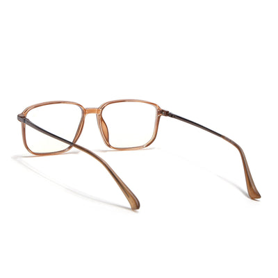 Eyejack Domino Shine Brown Rectangle Eyeglasses for Men & Women (TR1008FCL1723-C10)
