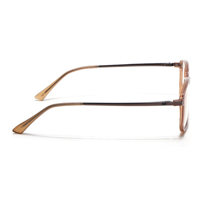 Eyejack Domino Shine Brown Rectangle Eyeglasses for Men & Women (TR1008FCL1723-C10)